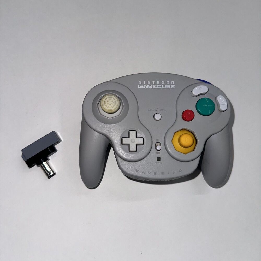 Wavebird Nintendo GameCube Controller Gray with Receiver Tested Working Dongle